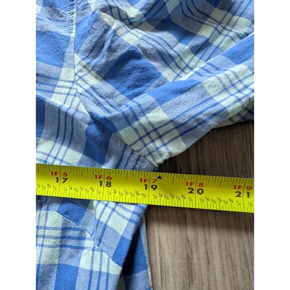 Talbots Womens Blue & Green Plaid Button-Down Long Sleeve Shirt Size L - Picture 7 of 7